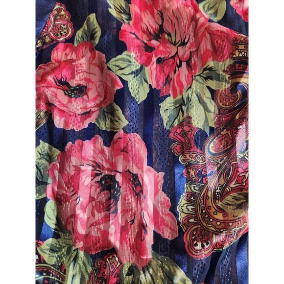 Vintage 80s Victoria’s Secret Gold Label Lingerie Top Sz M Floral Paisley Print - Picture 7 of 9